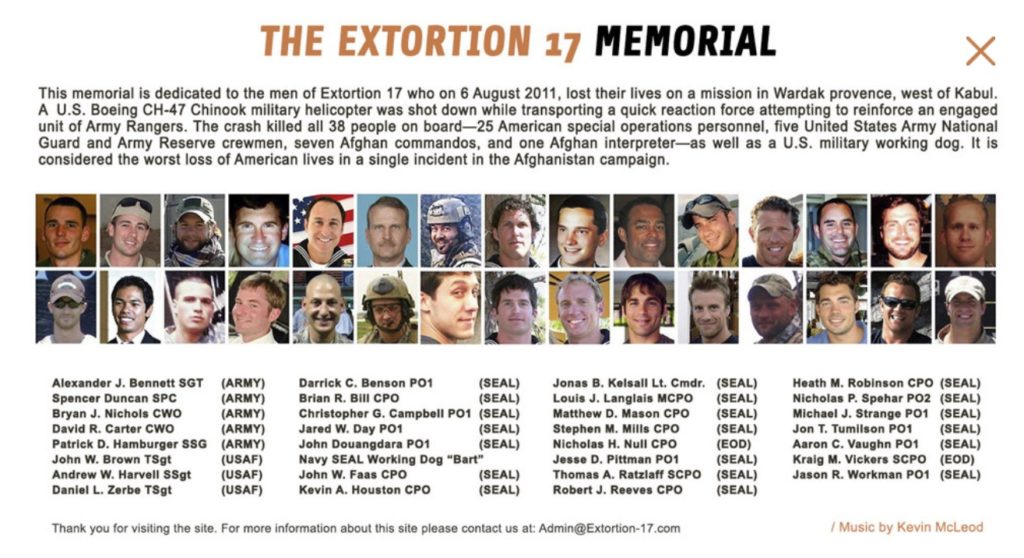 extortion 17 memorial