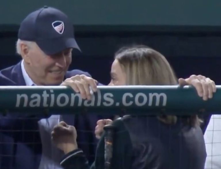 Joe Biden Creeps on Unsuspecting Woman at Congressional Baseball Game