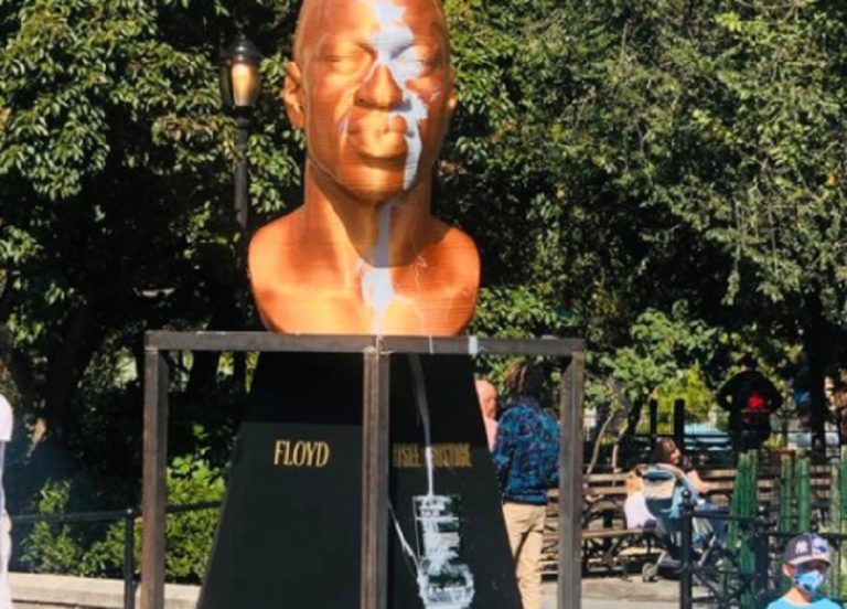 Mostly Peaceful Protest: George Floyd Statue Vandalized in New York