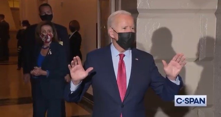 CLOWN SHOW: Joe Biden Offers to Take Questions From Members of Democrat Caucus, But His Aides Jump In and Stop Him