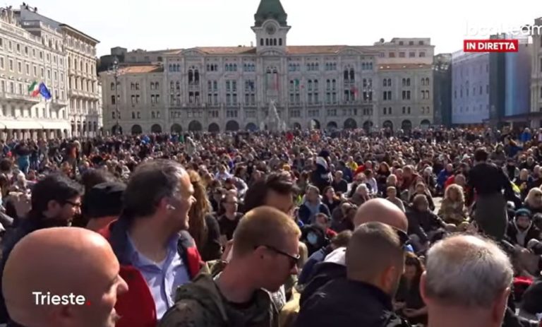 Italians Hold Massive Protests in Trieste Against Government’s COVID Vaccine Mandates (VIDEOs)