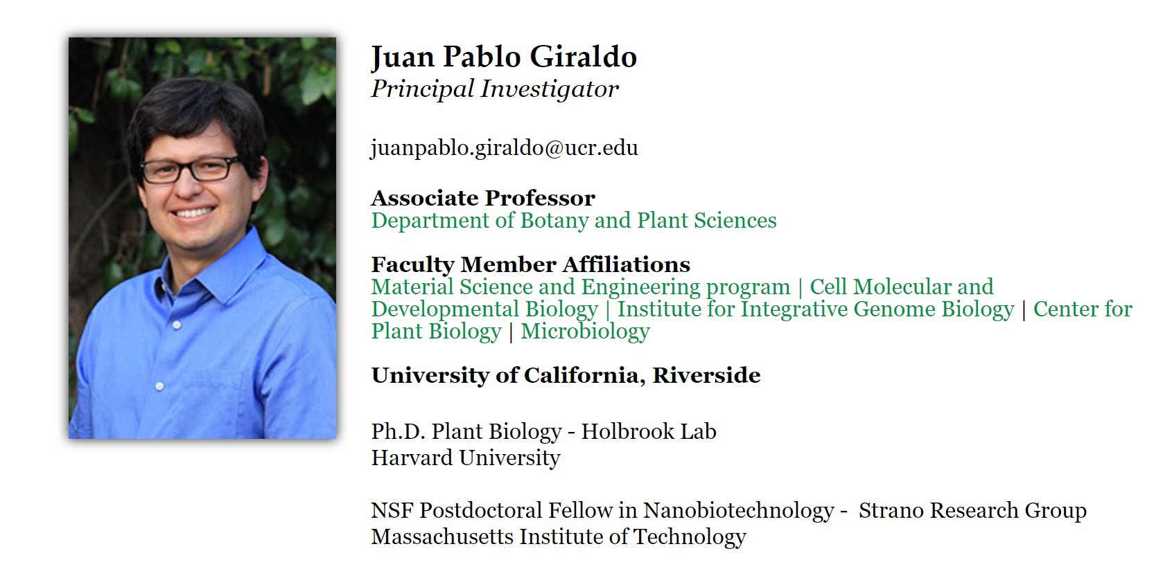 juan pablo giraldo mrna scientist