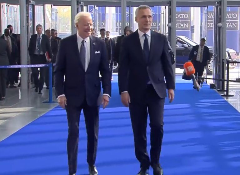 VIDEO: Joe Biden Can Barely Walk – Waddles Through the Halls Smiling Like an Idiot at NATO Meetings