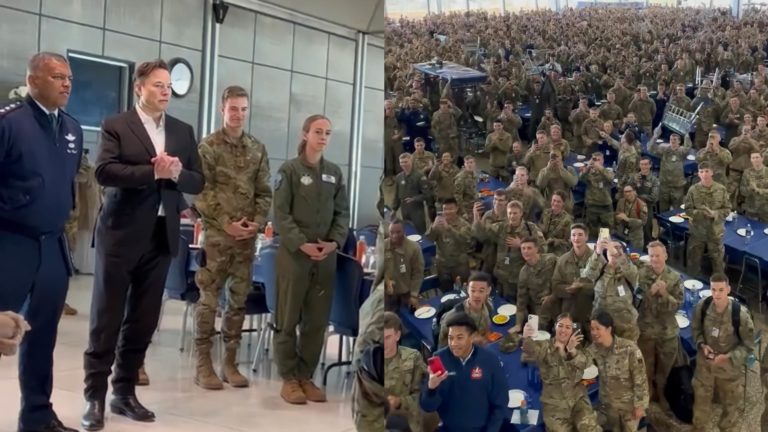 Air Force Academy Cadets Jump Out of Seats and ROAR for Elon Musk — Show More Excitement Than Military Does for Joe Biden (VIDEOS)