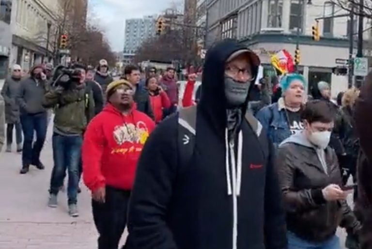 Protesters Gather Outside Grand Rapids Police Department Demanding Justice For Patrick Lyoya, a Black Man Fatally Shot by Police After Resisting Arrest (VIDEO)