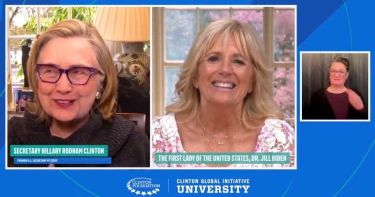 CRINGE: Hillary Clinton is So Over-the-Top Fake in Zoom Interview with Jill Biden (VIDEO)