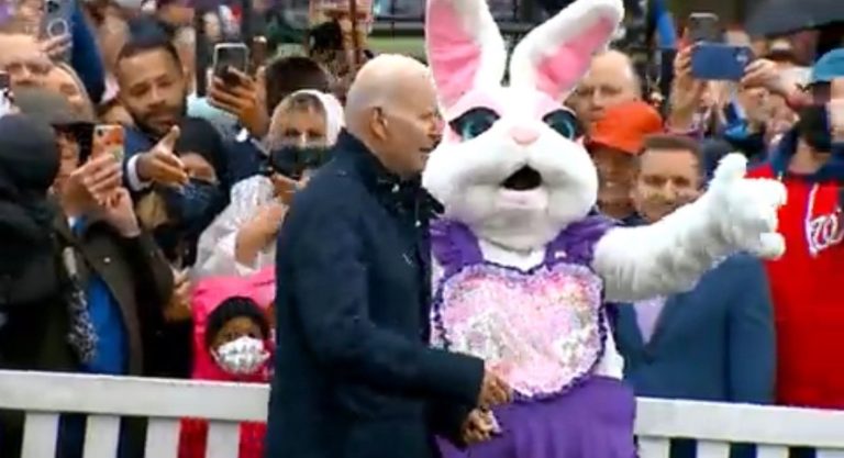 Rabbit to the Rescue: Easter Bunny Retrieves Biden as He Wanders Off to Talk to Some Children – Then Blocks Press from Asking Biden Questions (VIDEO)