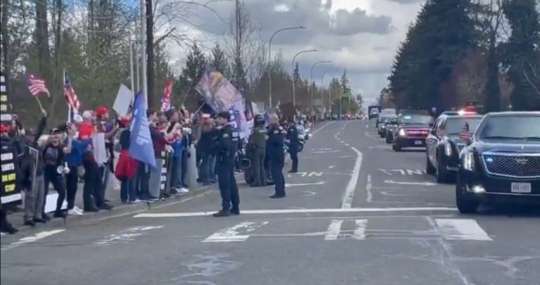 “Let’s Go Brandon!” Trump Supporters Troll Biden as He Arrives at Seattle College (VIDEO)