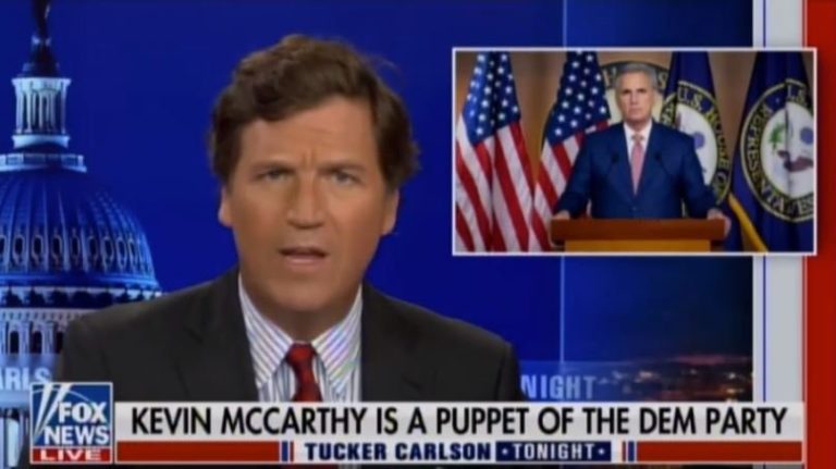 “Puppet of the Democratic Party” – Tucker Carlson Absolutely DESTROYS RINO Kevin McCarthy after He’s Caught on Audio Calling on Big Tech to Silence Conservatives (VIDEO)