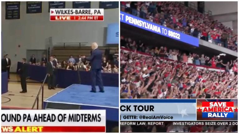 COMPARE AND CONTRAST: Trump and Biden Hold Rallies in Wilkes-Barre — TRUMP FILLS ARENA WITH OVERFLOW CROWD, Biden Can’t Even Fill High School Gym (VIDEO)