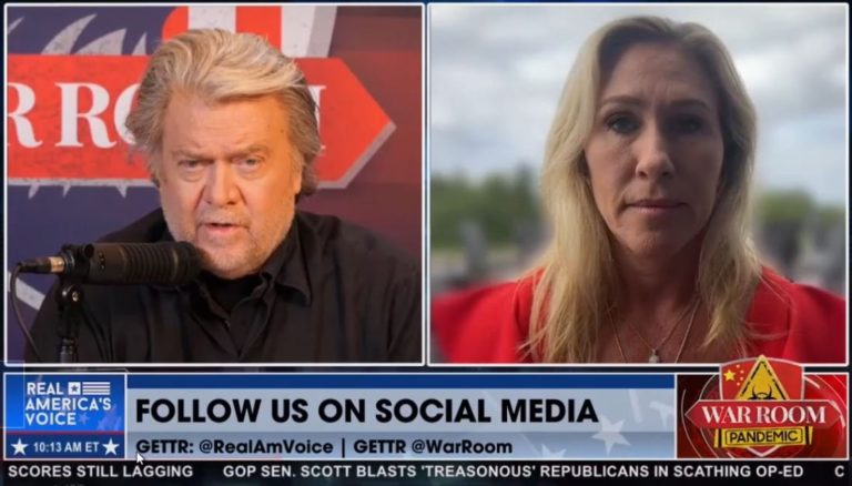 Steve Bannon on Rep. Marjorie Taylor Greene: They Want to Assassinate Her. They Want to Take Her Out. That’s Why They Swatted Her 3 Nights in a Row