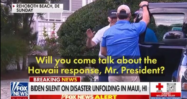 What Is Wrong With Joe? New Video Shows Smiling Biden Again Refusing to Comment on Maui Fire While on Delaware Beach Vacation