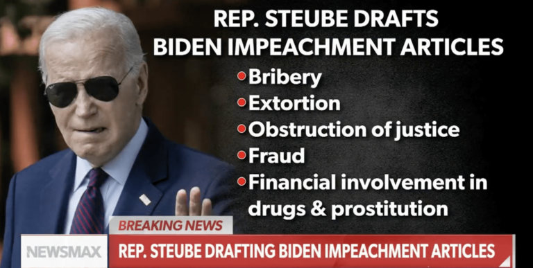 Rep. Greg Steube Announces to File Impeachment Resolution Against Joe Biden for Bribery, Extortion, Obstruction of Justice, Fraud, Financial Involvement in Drugs and Prostitution: “We Have All the Facts and Evidence Now”