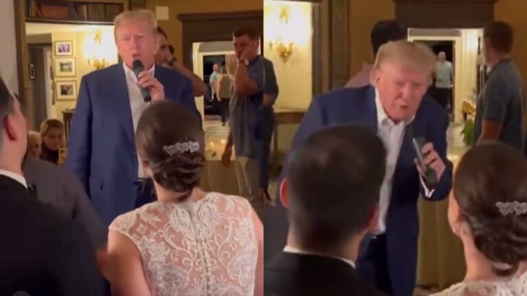 Just Hours After Arrest in Washington D.C., Trump  Surprises Newlyweds at His Bedminster Golf Club